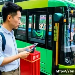홍콩 교통의 최신 규제 - **Prompt:** A bustling, vibrant street scene in Hong Kong, showcasing the seamless integration of di...